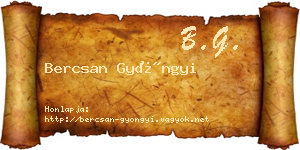 Bercsan Gyöngyi névjegykártya